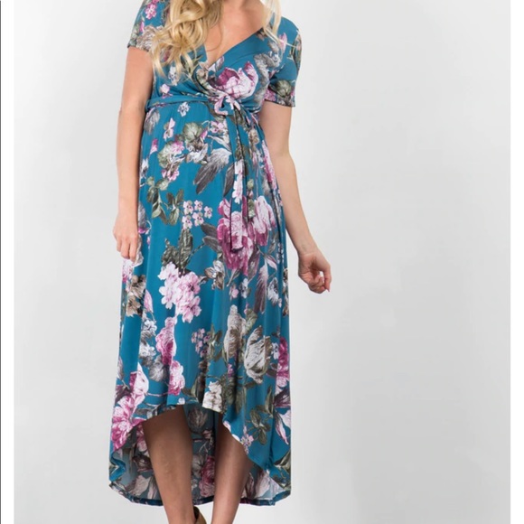 Pinkblush | Dresses | Pinkblush Blue Vintage Floral Hilow Maternity ...